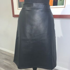 LOFT Vegan Leather Zip Skirt